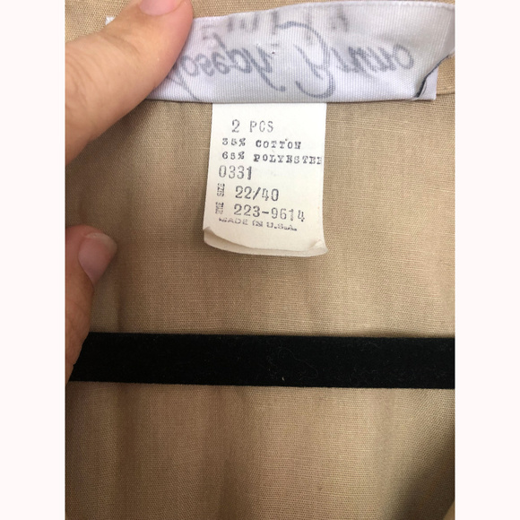 Vintage 70s 80s Cotton Poly Shirt Dress w/ Pockets - Picture 5 of 6